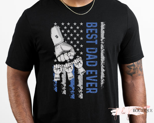 Best Dad Ever, Father’s Day Gift, Fist Bump Father and children, Father’s Day Shirt
