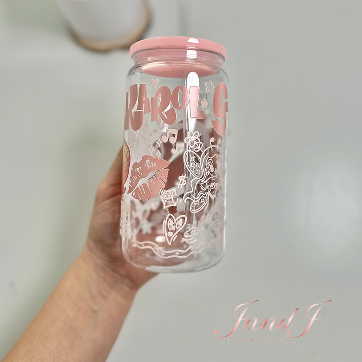 KG Doll- Iced Coffee Cup Glass- Beer Can Glass- Soda Can Glass- Can Tumbler- Soda Can Glass Cup- 16oz Ice Coffee Cup